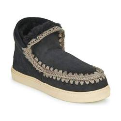 MOU MINI ESKIMO SNEAKER OFFB OFFBLACK STIVALETTO SHEARLING NERO von Mou