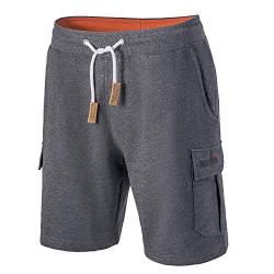 Mount Swiss Cargo Shorts Herren I Bermuda Shorts für Herren mit 6 Taschen & Klett- BZW. Reiß-Verschluss I Freizeit Cargo Hose Herren Übergröße I Größe 4XL, Dunkelblau von Mount Swiss