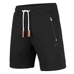 Mount Swiss Kurze Freizeithose Herren Liam I Kurze Sweatpants Herren mit Taschen I Sport Shorts Herren Schwarz, L von Mount Swiss