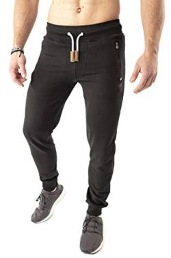 Mount Swiss Lange Jogginghose Herren Finn I Sweatpants I Freizeithose Männer Übergröße Farbe schwarz, Gr. 3XL von Mount Swiss