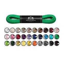 Mount Swiss Luxury Schuhbänder I Wasserabweisende und reißfeste Schnürsenkel rund ø 2-3 mm aus feiner Baumwolle/gewachst Farbe: Green, Länge: 110 cm von Mount Swiss