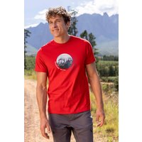 Adventure Begins T-Shirt aus Bio-Baumwolle für Herren - Rot von Mountain Warehouse