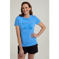 Digital Flower Bio-Baumwoll Damen T-Shirt - Blau von Mountain Warehouse
