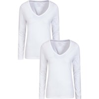Eden Bio-T-Shirt mit V-Ausschnitt für Damen, Multipack - Weiss von Mountain Warehouse