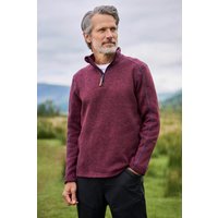 Idris II Herren-Fleece mit halbem Reißverschluss - Dunkel Rot von Mountain Warehouse