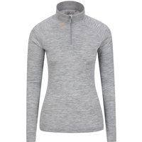 Merino Damen Langarmshirt mit Reißverschluss II - Grau von Mountain Warehouse