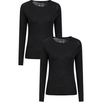 Merino Damen Rundhalsoberteil - Multipack - Schwarz von Mountain Warehouse