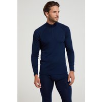 Merino II Herren Langarmshirt mit Reißverschluss - Marineblau von Mountain Warehouse