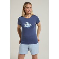 Misty Sail Boat Bio-Baumwoll Damen T-Shirt - Blau von Mountain Warehouse