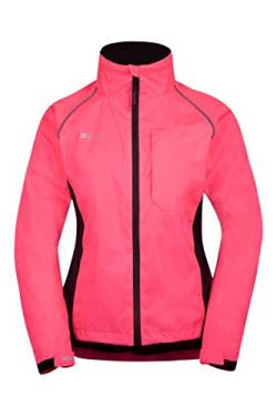 Mountain Warehouse Adrenaline wasserdichte Damen-Regenjacke - als atmungsaktive Reitjacke, Fahrradjacke, Laufjacke oder Trainingsjacke für Damen bei Regen geeignet leuchtendes Pink 34 von Mountain Warehouse