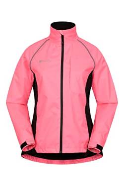 Mountain Warehouse Adrenaline wasserdichte Damen-Regenjacke - als atmungsaktive Reitjacke, Fahrradjacke, Laufjacke oder Trainingsjacke für Damen bei Regen geeignet leuchtendes Pink 34 von Mountain Warehouse