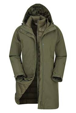 Mountain Warehouse Alaskan 3-in-1 Damen Winter Mantel - Lange, wasserdichte Winterjacke, Warme Steppjacke Innenjacke mit Reißverschluss & Kapuze Khaki 42 von Mountain Warehouse