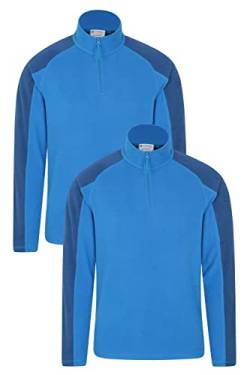 Mountain Warehouse Ashbourne Herren-Fleecepullover - Fleece-Sweater aus Microfleece für Herren, Anti-Fussel-Midlayer, Warm - Ideal für Outdoor, Winter, Sport, Wandern Marineblau XXL von Mountain Warehouse