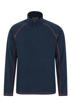 Mountain Warehouse Ashbourne Herren-Fleecepullover - Fleece-Sweater aus Microfleece für Herren, Anti-Fussel-Midlayer, Warm - Ideal für Outdoor, Winter, Sport, Wandern Marineblau XXL von Mountain Warehouse