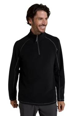 Mountain Warehouse Ashbourne Herren-Fleecepullover - Fleece-Sweater aus Microfleece für Herren, Anti-Fussel-Midlayer, Warm - Ideal für Outdoor, Winter, Sport, Wandern Schwarz XL von Mountain Warehouse