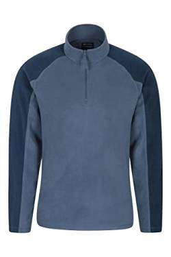 Mountain Warehouse Ashbourne Herren-Fleecepullover - Fleece-Sweater aus Microfleece für Herren, Anti-Fussel-Midlayer, Warm - Ideal für Outdoor, Winter, Sport, Wandern zweifarbiges Blau XXS von Mountain Warehouse