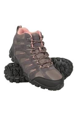 Mountain Warehouse Belfour Wasserdichte Damenstiefel - IsoDry-Damenschuhe, atmungsaktive Schuhe, Obermaterial aus Wildleder und Mesh, EVA-Polsterung - ideal für Camping Grau 38 EU von Mountain Warehouse