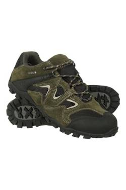 Mountain Warehouse Curlews wasserfeste, schnell trocknende Herren-Wanderschuhe mit Obermaterial aus Wildleder und Netzgewebe, Gummisohle - ideal beim Camping und Wandern Khaki 42 von Mountain Warehouse