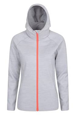 Mountain Warehouse Dynamic Chakra IsoCool-Damen-Hoodie – Herbst Winterpullover, leicht, schnell trocknend, atmungsaktiv, transportiert Feuchtigkeit ab – Reisen Grau 36 von Mountain Warehouse