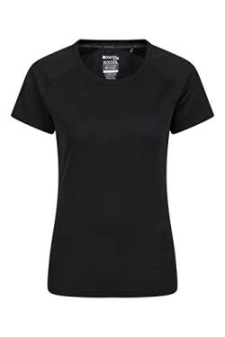 Mountain Warehouse Endurance Damen-T-Shirt - IsoCool Damen-T-Shirt mit UV-Schutz LSF 30+, atmungsaktives, leichtes T-Shirt für Damen - zum Joggen, Reisen & Freizeit Schwarz 42 von Mountain Warehouse