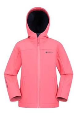 Mountain Warehouse Exodus wasserdichte Windjacke Kinder Softshell - leichte Regenjacke Kinder, atmungsaktive, wasserfeste Jacke, ungefütterte Softshell-Kinderregenjacke Bubble Gum 11-12 Jahre von Mountain Warehouse