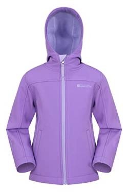 Mountain Warehouse Exodus wasserdichte Windjacke Kinder Softshell - leichte Regenjacke Kinder, atmungsaktive, wasserfeste Jacke, ungefütterte Softshell-Kinderregenjacke Lila Licht 11-12 Jahre von Mountain Warehouse