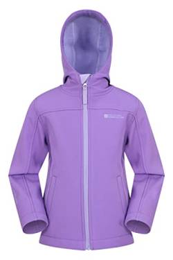 Mountain Warehouse Exodus wasserdichte Windjacke Kinder Softshell - leichte Regenjacke Kinder, atmungsaktive, wasserfeste Jacke, ungefütterte Softshell-Kinderregenjacke Lila Licht 9-10 Jahre von Mountain Warehouse