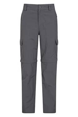 Mountain Warehouse Explore Wandelbare Herrenhose - Schnelltrocknend, ausbleichsichere Hose, Cargohose mit Reißverschluss auf Kniehöhe, Stretchanteil - Für Wandern Grau 52W von Mountain Warehouse