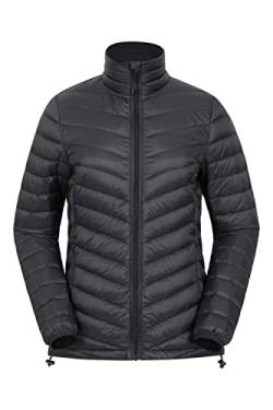 Mountain Warehouse Federleichte Daunen-Damenjacke, Damen-Regenjacke, Thermo Winterjacke, leicht und einfach zu verstauen, ideale Übergangsjacke Schwarz 38 von Mountain Warehouse