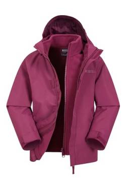 Mountain Warehouse Fell Regenjacke Kinder - 3-in-1 Jacke, atmungsaktive, wasserabweisende Wander-Regenjacke, Multifunktions- und Outdoor-Jacke für Jungen und Mädchen Beere-Rot 11-12 Jahre von Mountain Warehouse