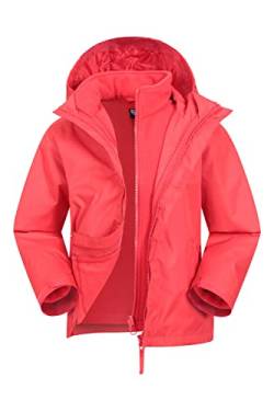 Mountain Warehouse Fell Regenjacke Kinder - 3-in-1 Jacke, atmungsaktive, wasserabweisende Wander-Regenjacke, Multifunktions- und Outdoor-Jacke für Jungen und Mädchen Rot 2-3 Jahre von Mountain Warehouse