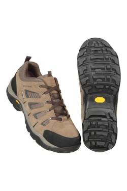 Mountain Warehouse Field Wasserfeste Schuhe für Herren - Vibram-Sohle, Wanderschuhe, Wildleder, Netzstoff, schnelltrocknend - Für Laufen, Reisen zu jeder Jahreszeit Khaki 42.5 von Mountain Warehouse