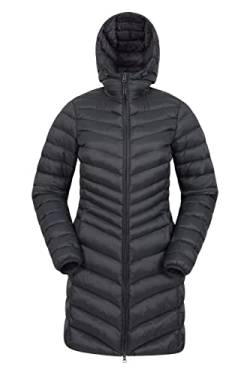 Mountain Warehouse Florence II Gefütterte Damen Lange Winterjacke, Regenjacke, Atmungsaktive, Damenjacke mit Fleecefutter Schwarz Jet 36 von Mountain Warehouse