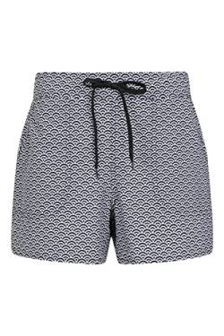 Mountain Warehouse Gemusterte Boardshorts für Damen - Pflegeleichte Badeshorts, Strandshorts mit verstellbarem Bund, leichte Badehose - Für Surfen, Pool, Schwimmen Schwarz Jet 40 von Mountain Warehouse