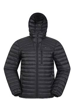 Mountain Warehouse Henry II Daunen-Steppweste für Herren - Leicht, wasserfest, Perfekt für Winter Schwarz Jet XS von Mountain Warehouse