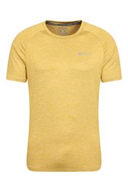 Mountain Warehouse IsoCool Agra gestreiftes Herren- T-Shirt - UPF-30+-UV-Schutz, leichtes, schnell trocknendes T-Shirt, atmungsaktiv - Für Wandern Gelb XL von Mountain Warehouse