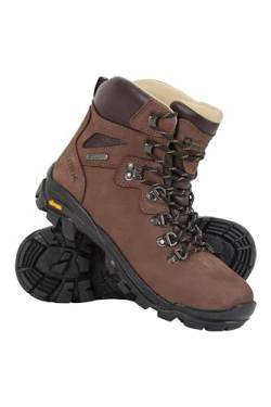 Mountain Warehouse Lattitude Extreme wasserdichte Vibram Damenstiefel - Langlebige Damen Wanderschuhe, gepolstertes Fußbett Camping Schuhe - am besten für Reisen, Trekking Braun 40.5 EU von Mountain Warehouse