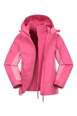 Mountain Warehouse Lightning 3-in-1 Kinder-Jacke - wasserdichte Winterjacke mit Fleecefutter, atmungsaktive Übergangsjacke für Jungen und Mädchen mit abnehmbarer Kapuze Hellrosa 7-8 Jahre von Mountain Warehouse