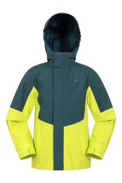 Mountain Warehouse Meteor wasserdichte Kinder-Regenjacke – atmungsaktiv, verstellbare Ärmelbündchen, kuscheliger Mantel – für Sport, Fitnessstudio, Camping, Wandern Limette 7-8 Jahre von Mountain Warehouse