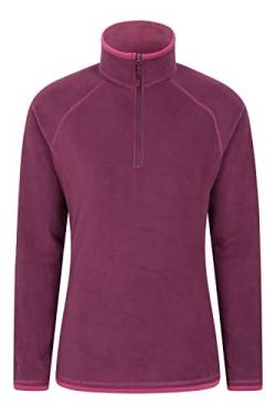 Mountain Warehouse Montana Fleecejacke für Damen aus Microfleece - Atmungsaktiver Fleece-Pullover für Damen, schnelltrocknend, warme Fleecejacke, Half-Zip - Outdoor Beere-Rot 40 von Mountain Warehouse