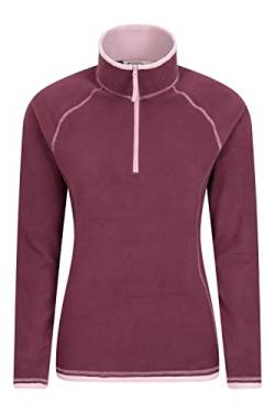 Mountain Warehouse Montana Fleecejacke für Damen aus Microfleece - Atmungsaktiver Fleece-Pullover für Damen, schnelltrocknend, warme Fleecejacke, Half-Zip - Outdoor Dunkel Burgundrot 54 von Mountain Warehouse