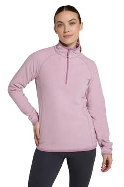 Mountain Warehouse Montana Fleecejacke für Damen aus Microfleece - Atmungsaktiver Fleece-Pullover für Damen, schnelltrocknend, warme Fleecejacke, Half-Zip - Outdoor Dunkelrosa 46 von Mountain Warehouse