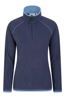 Mountain Warehouse Montana Fleecejacke für Damen aus Microfleece - Atmungsaktiver Fleece-Pullover für Damen, schnelltrocknend, warme Fleecejacke, Half-Zip - Outdoor Marineblau 44 von Mountain Warehouse