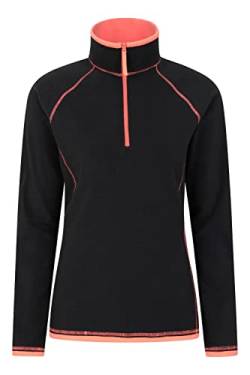 Mountain Warehouse Montana Fleecejacke für Damen aus Microfleece - Atmungsaktiver Fleece-Pullover für Damen, schnelltrocknend, warme Fleecejacke, Half-Zip - Outdoor Schwarz Jet 58 von Mountain Warehouse