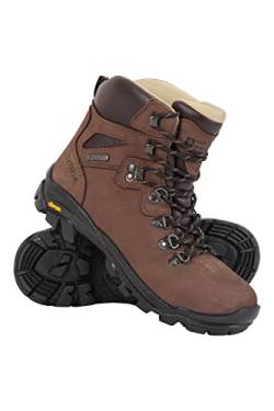 Mountain Warehouse Odyssey wasserdichte Vibram-Stiefel - IsoDry-Herrenschuhe, atmungsaktiv, Nubukleder-Wanderschuhe, EVA-Polsterung - ideal für Camping, Reisen Braun 43 von Mountain Warehouse