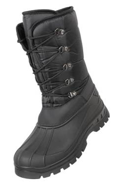 Mountain Warehouse Plough Schneestiefel für Herren - Atmungsaktive Schneestiefel, schneedicht, strapazierfähig, Textil, Laufsohle Gummi - Für Urlaub bei kaltem Wetter Schwarz 42 von Mountain Warehouse