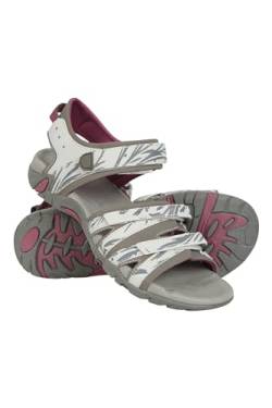 Mountain Warehouse Santorini Weite Damen-Sandalen - Damenschuhe mit verstellbaren Riemen und gepolsterter Innensohle, Gummi-Laufsohle - für Herbst Winter-Spaziergänge, Reisen Hellgrau 38 EU von Mountain Warehouse