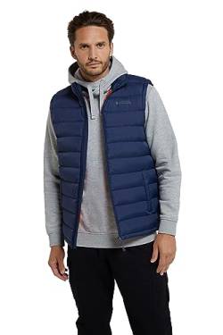 Mountain Warehouse Seasons Herren-Steppweste - Outdoor-Weste für Herren zum Wandern, Laufen, Joggen und Radfahren oder bei Regen, ärmellose Steppweste für Herren Marineblau M von Mountain Warehouse