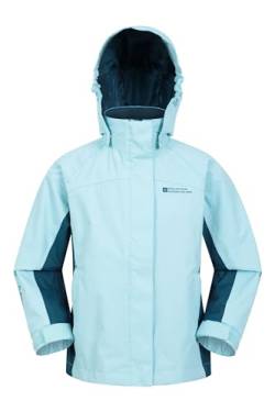 Mountain Warehouse Shelly II Kinderjacke - Wasserfest, versiegelte Nähte, Regenjacke mit verstellbare Bündchen, Taschen - Für Jungen und Mädchen -Camping, Wandern, Herbst Türkis 9-10 Jahre von Mountain Warehouse