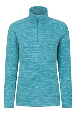 Mountain Warehouse Snowdon Melange Fleece-Pullover Damen - dünner, Warmer Winter-Pullover aus Fleece für Damen zum Laufen, Wandern, Joggen und für Sport und Outdoor Hellblaugrün 32 von Mountain Warehouse